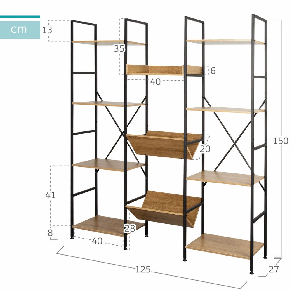 Shelves Max Home Steel Melamin Particleboard 125 x 150 x 27 cm