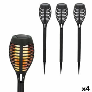 Set de torches de jardin solaires Aktive Plastique 7,5 x 50 x 7,5 cm (4 Unités)