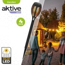 Solar-Gartenfackel-Set Aktive Kunststoff 7,5 x 50 x 7,5 cm (4 Stück)