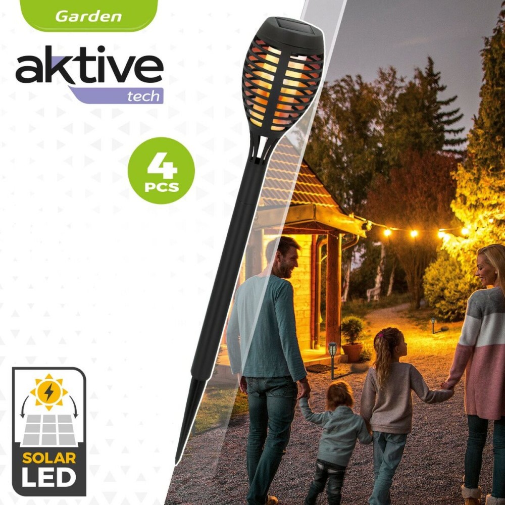 Solar-Gartenfackel-Set Aktive Kunststoff 7,5 x 50 x 7,5 cm (4 Stück)