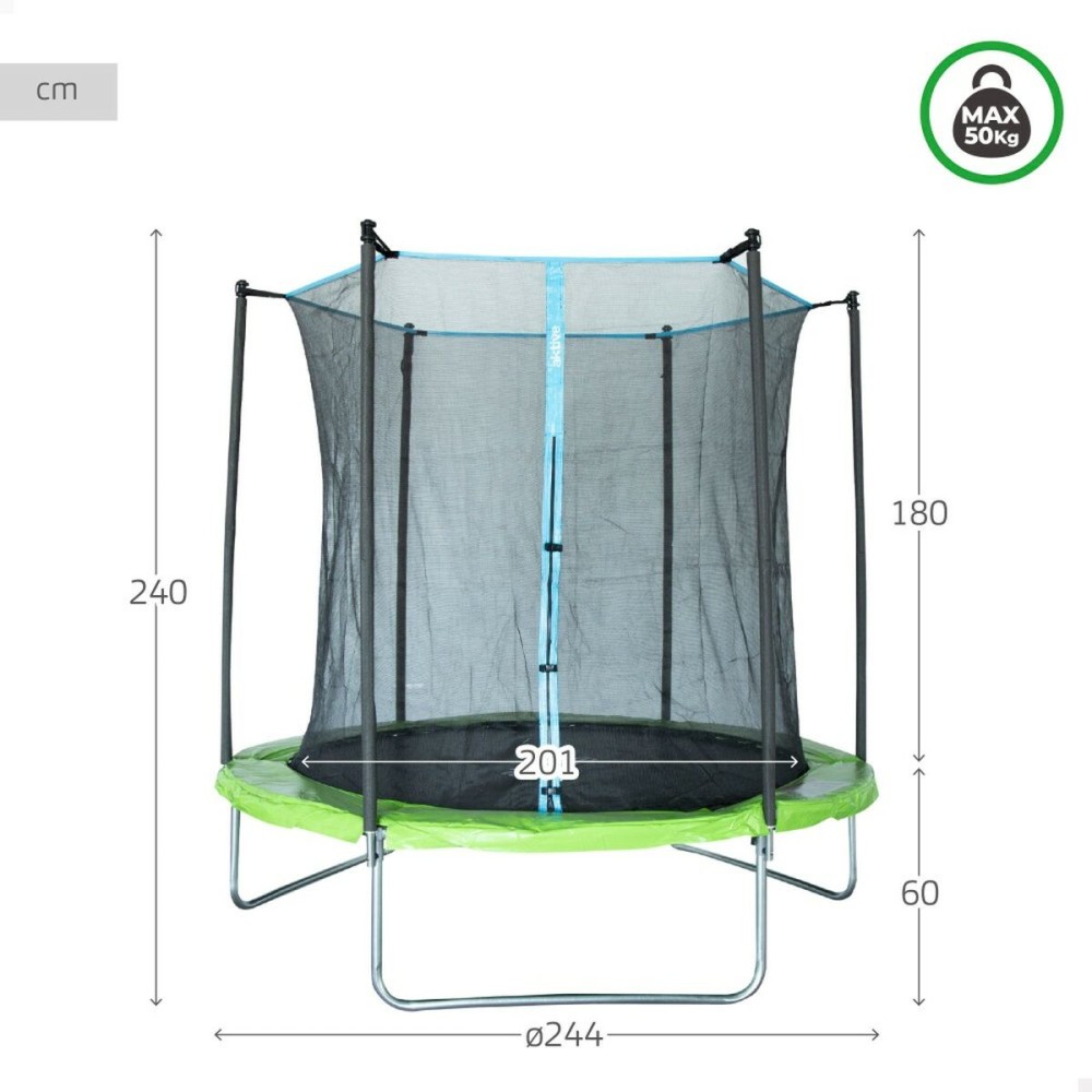 Kindertrampolin mit Sicherheitsnetz Aktive 244 x 239 x 244 cm Ø 244 cm