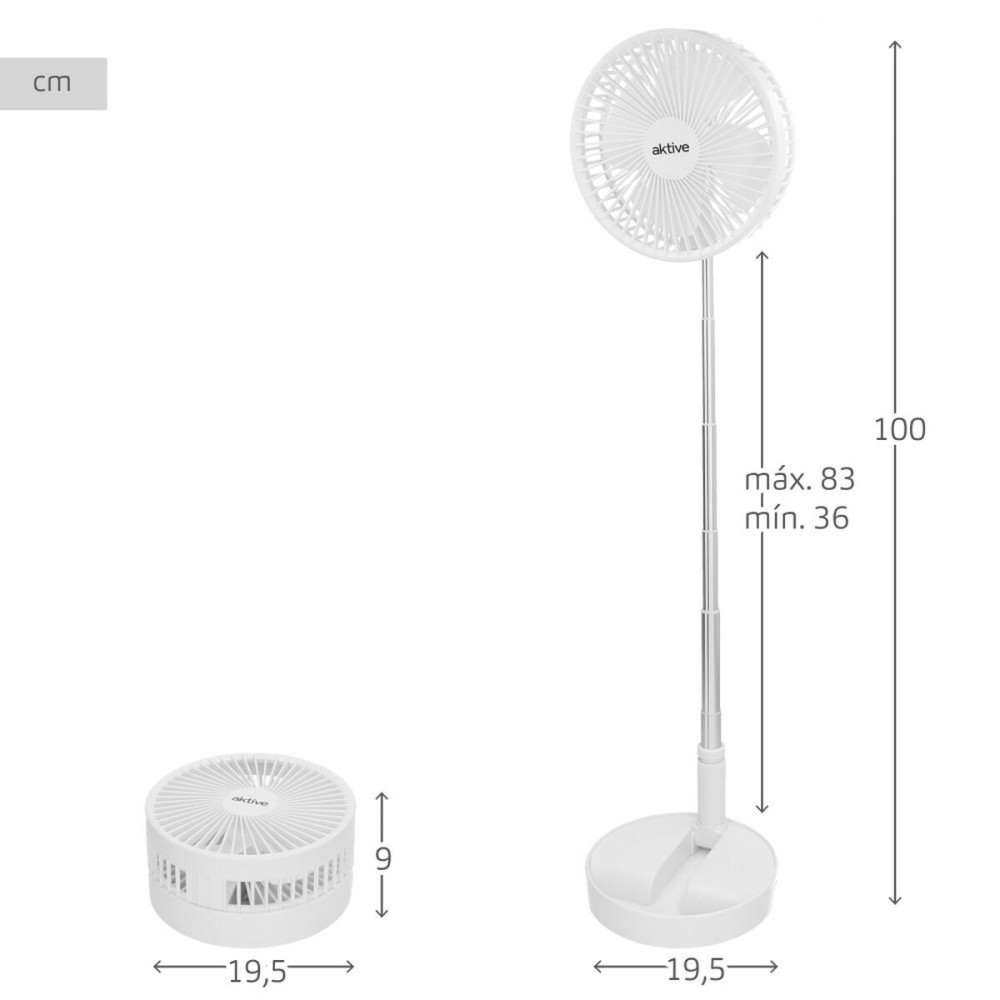 Faltbarer tragbarer Ventilator Aktive Aufladbar (4 Stück)