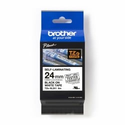 Ruban Laminé pour Etiqueteuses Brother TZe-SL251 Blanc Noir (1 Unité)