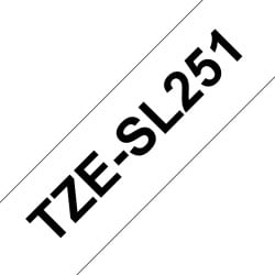 Ruban Laminé pour Etiqueteuses Brother TZe-SL251 Blanc Noir (1 Unité)