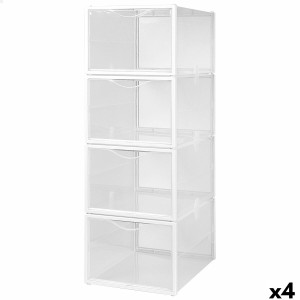 Boîte à chaussures empilable Max Home polypropylène ABS 25 x 18,5 x 35 cm (4 Unités)