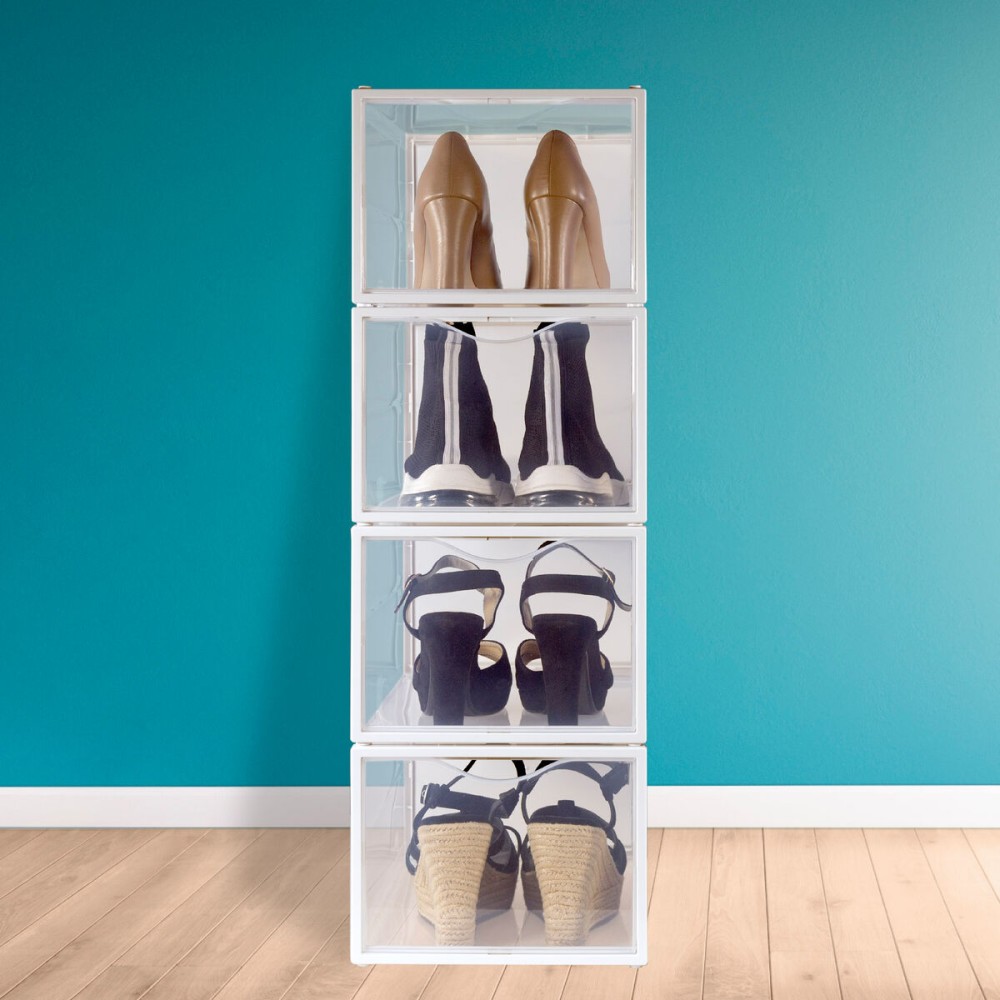 Stapelbarer Schuhkarton Max Home Polypropylen ABS 25 x 18,5 x 35 cm (4 Stück)