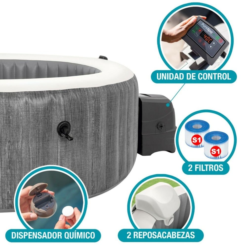 Aufblasbares Spa Intex Purespa Greywood Deluxe 28442EX 6 Plätze 220-240 V 1741 l/h 1089 L