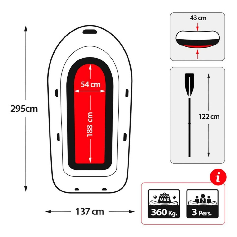 Aufblasbarer Boot Intex Seahawk 3 grün 295 x 43 x 137 cm