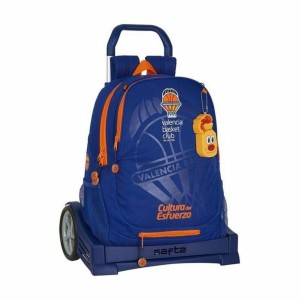 Cartable à roulettes Evolution Valencia Basket Bleu Orange 32 x 44 x 16 cm