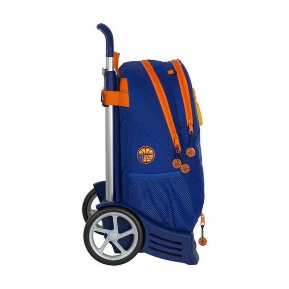 Cartable à roulettes Evolution Valencia Basket Bleu Orange 32 x 44 x 16 cm