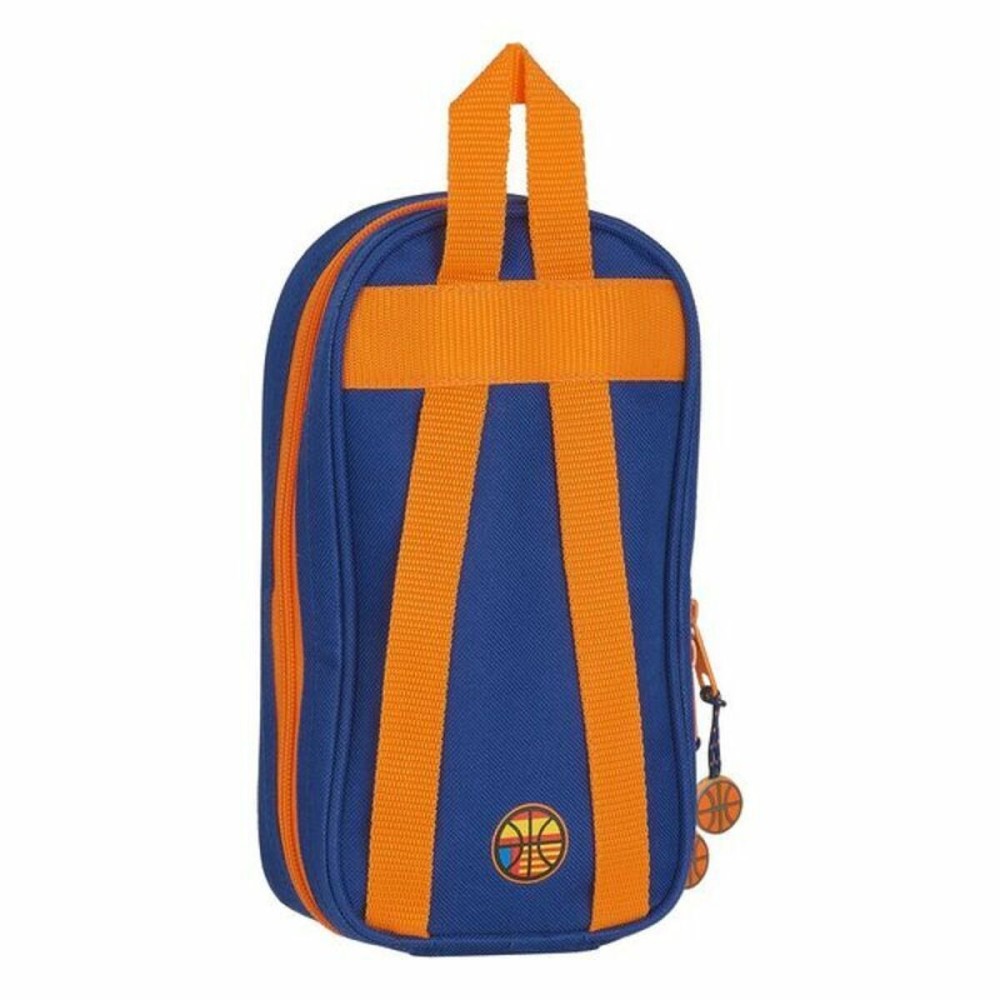 Plumier sac à dos Valencia Basket Bleu Orange 12 x 23 x 5 cm 33 Pièces