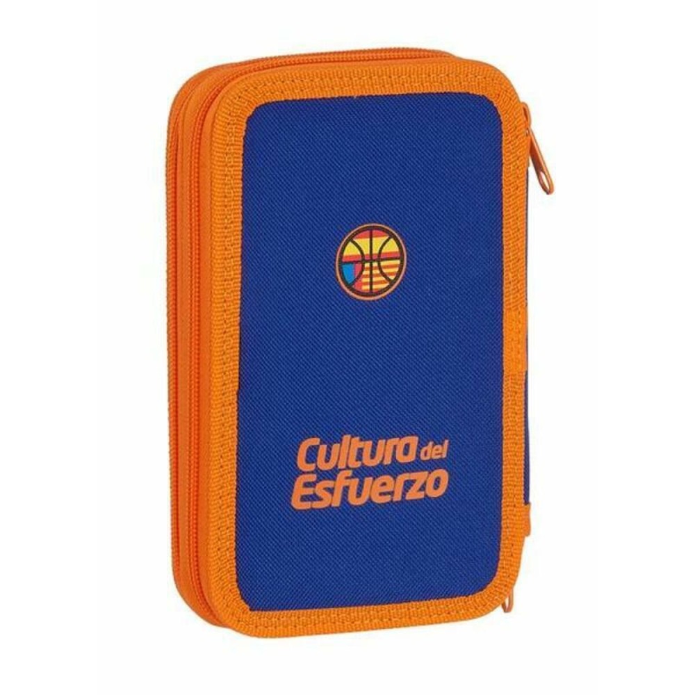 Double Pencil Case Valencia Basket M854 Blue Orange 12,5 x 19,5 x 4 cm