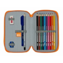Double Pencil Case Valencia Basket M854 Blue Orange 12,5 x 19,5 x 4 cm