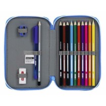 Double Pencil Case RCD Espanyol Blue White 12,5 x 19,5 x 4 cm