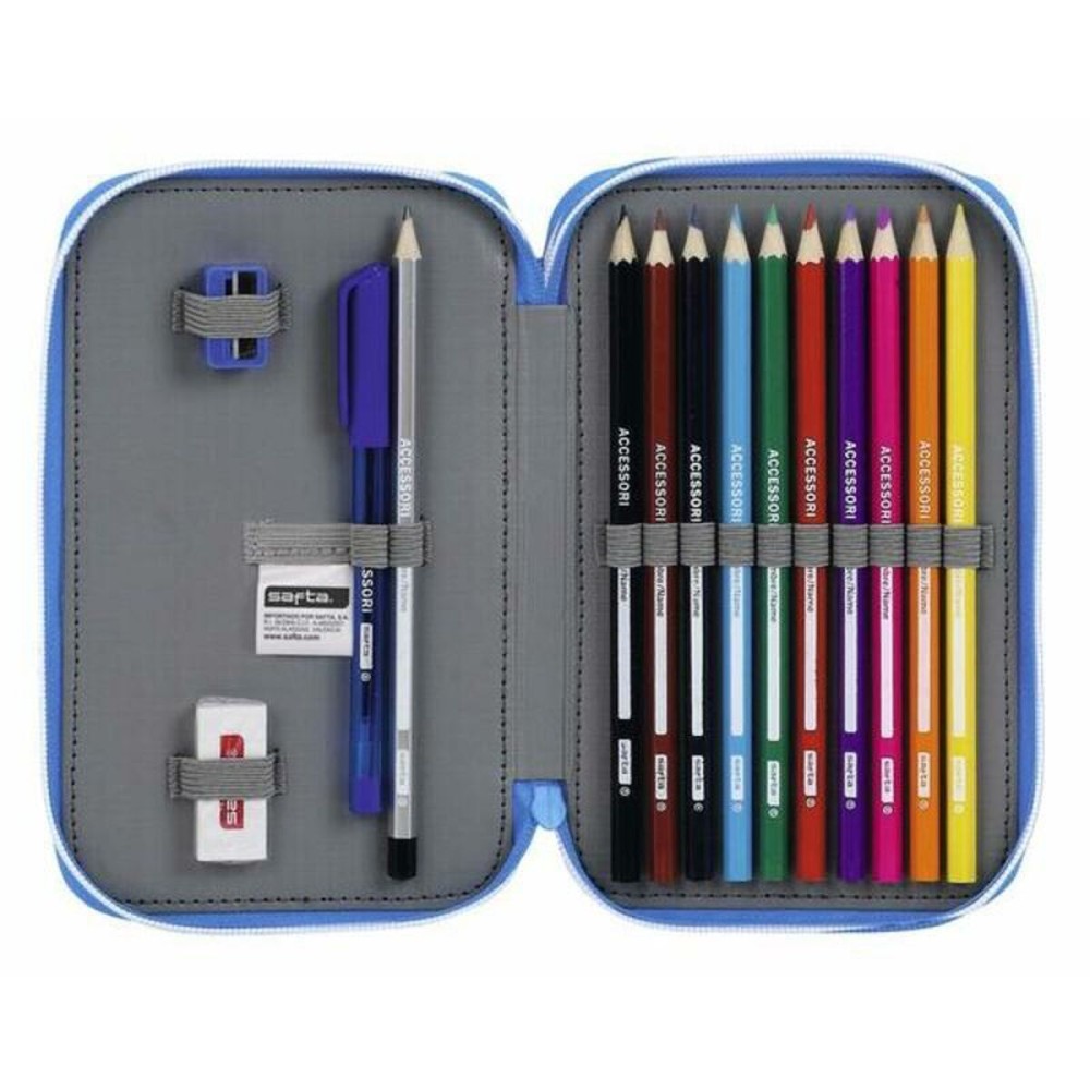 Double Pencil Case RCD Espanyol Blue White 12,5 x 19,5 x 4 cm