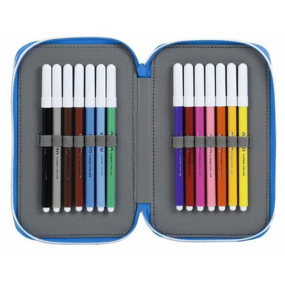 Double Pencil Case RCD Espanyol Blue White 12,5 x 19,5 x 4 cm
