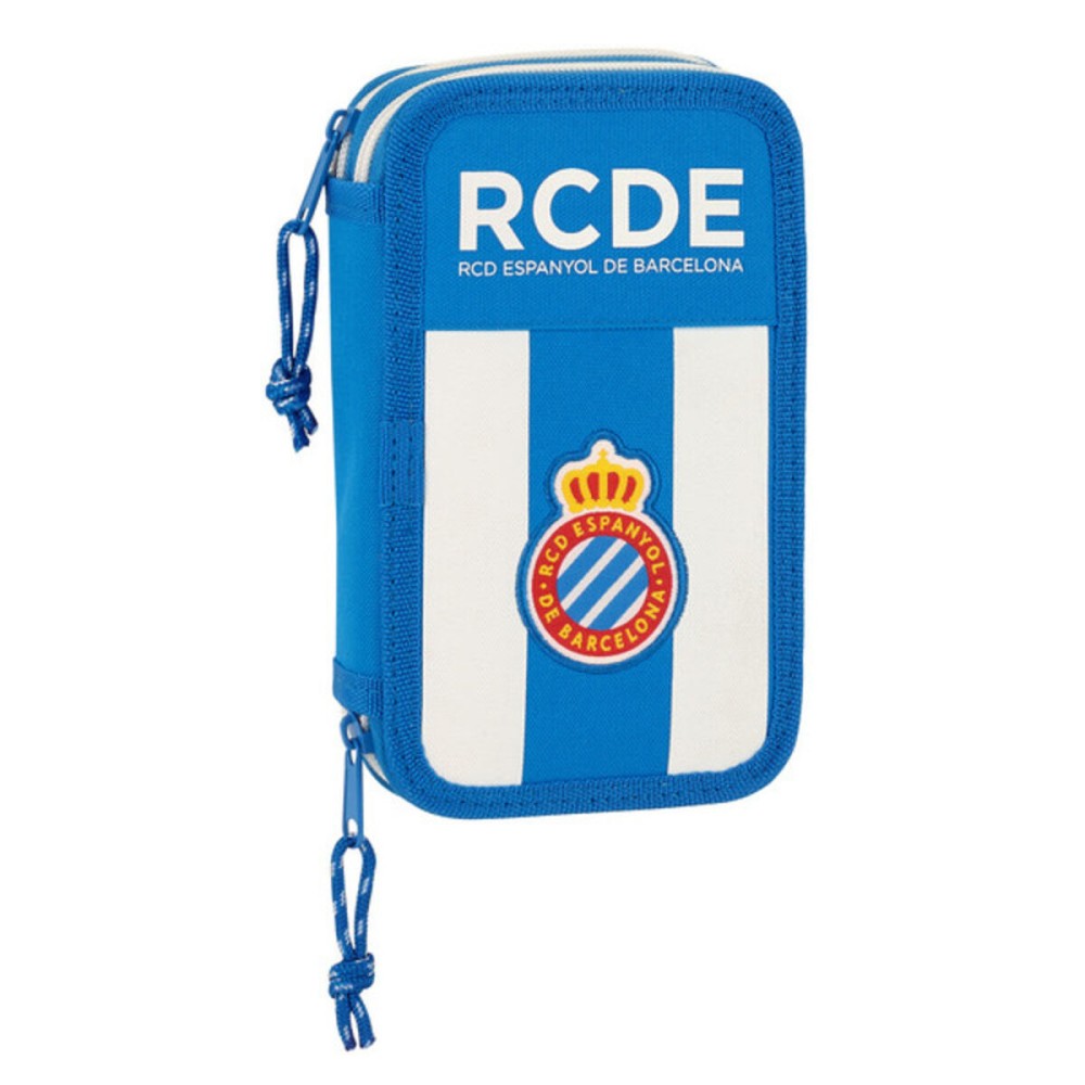 Double Pencil Case RCD Espanyol Blue White 12,5 x 19,5 x 4 cm