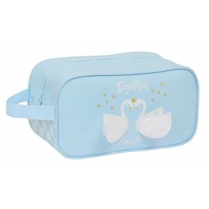 Travel Slipper Holder Glowlab Kids Cisnes Light Blue 29 x 15 x 14 cm