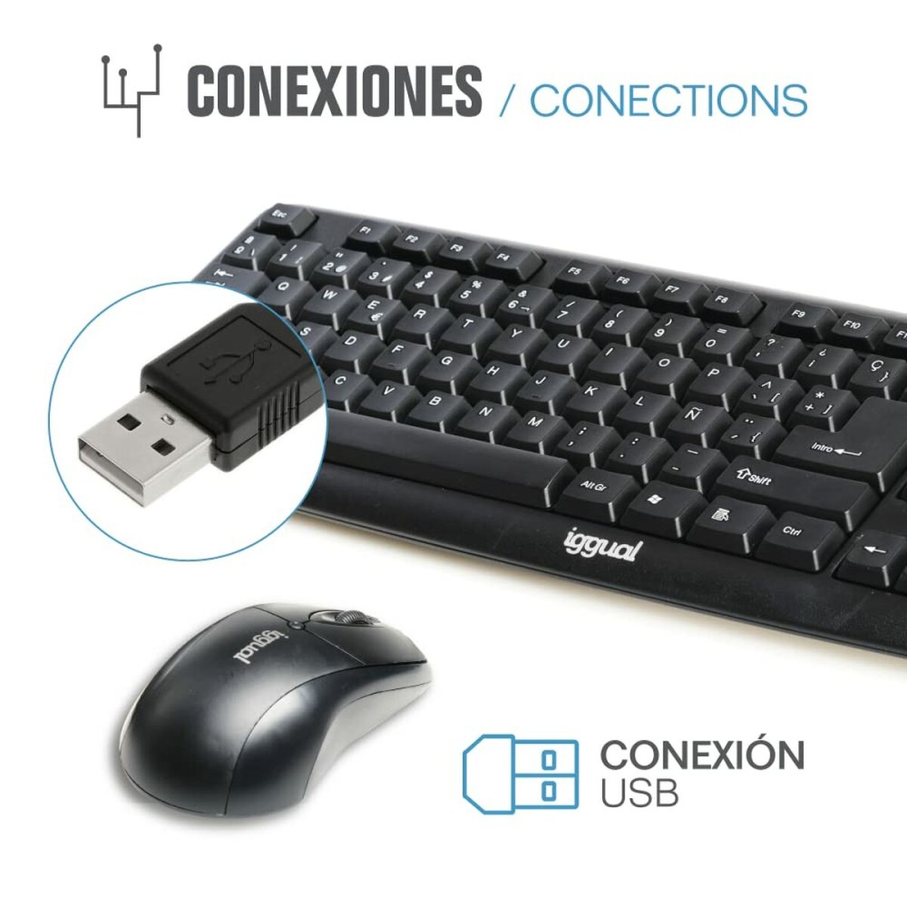 clavier et souris iggual COM-CK-BASIC QWERTY USB