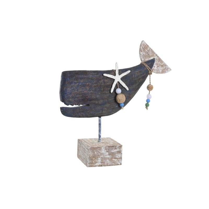 Figurine Décorative DKD Home Decor Bleu Résine Bois de manguier (37 x 11 x 39 cm)