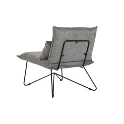 Fauteuil DKD Home Decor 66 x 78 x 75 cm Noir Gris Métal