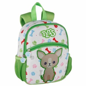 Schulrucksack Pets Chihuahua grün 26 x 21 x 9 cm