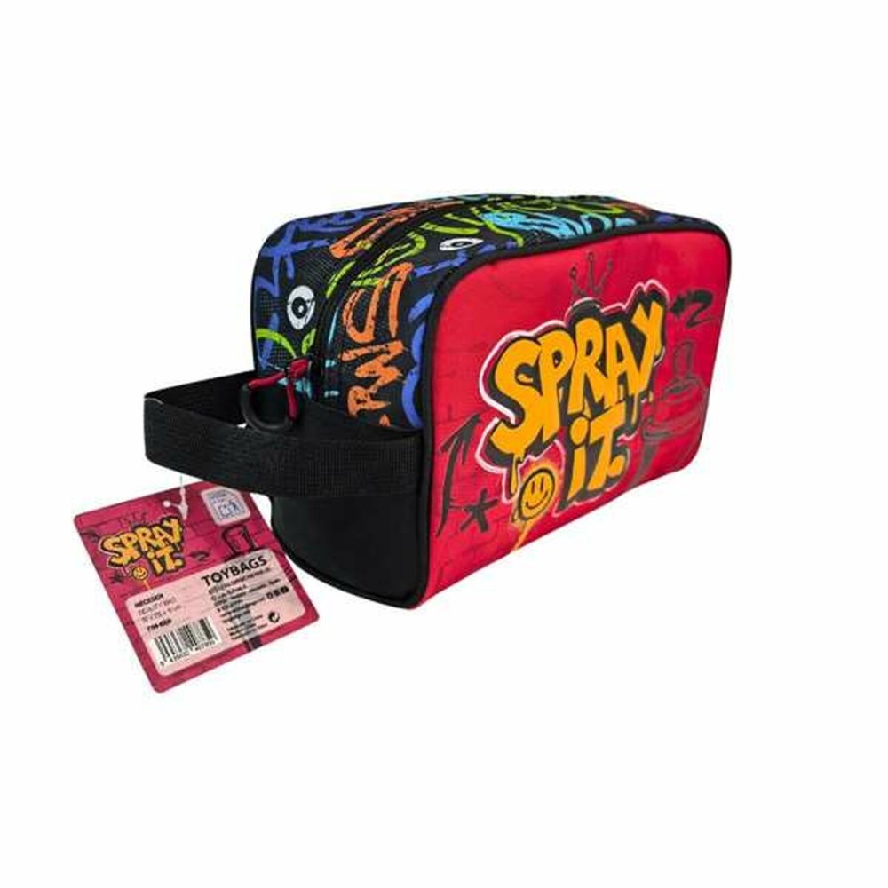 Reise-Toilettentasche Toybags Grafitti Rot 15 x 25 x 11 cm