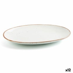 Serving Platter Ariane Terra Oval Ceramic Beige (Ø 26 cm) (12 Units)