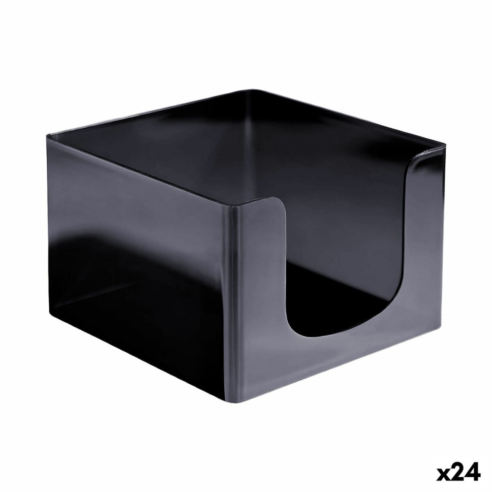 Napkin holder My Bar COCKTAIL Black Plastic 12,8 x 12,8 x 8,8 cm (24 Units)