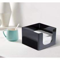 Napkin holder My Bar COCKTAIL Black Plastic 12,8 x 12,8 x 8,8 cm (24 Units)