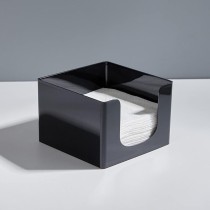 Napkin holder My Bar COCKTAIL Black Plastic 12,8 x 12,8 x 8,8 cm (24 Units)