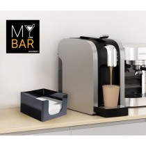Napkin holder My Bar COCKTAIL Black Plastic 12,8 x 12,8 x 8,8 cm (24 Units)