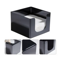 Napkin holder My Bar COCKTAIL Black Plastic 12,8 x 12,8 x 8,8 cm (24 Units)