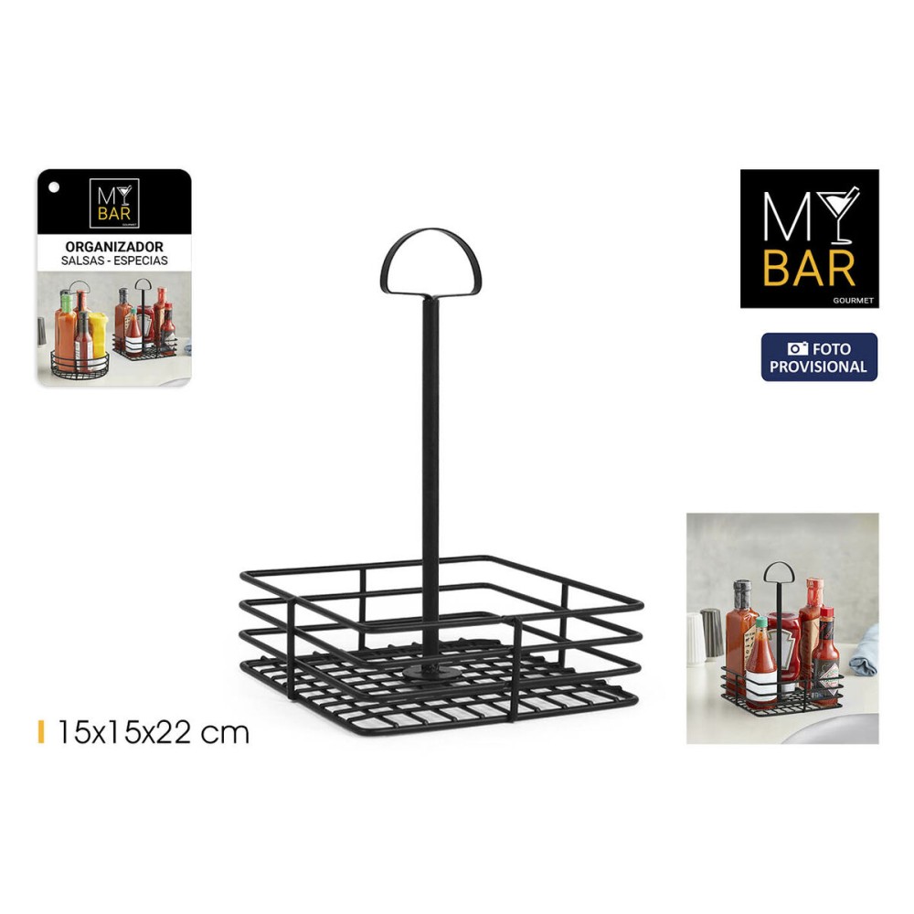 Multi-Purpose Organiser My Bar 15 x 15 x 22 cm Black (12 Units)