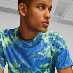 T-shirt à manches courtes homme Puma Run Favorite Bleu Vert