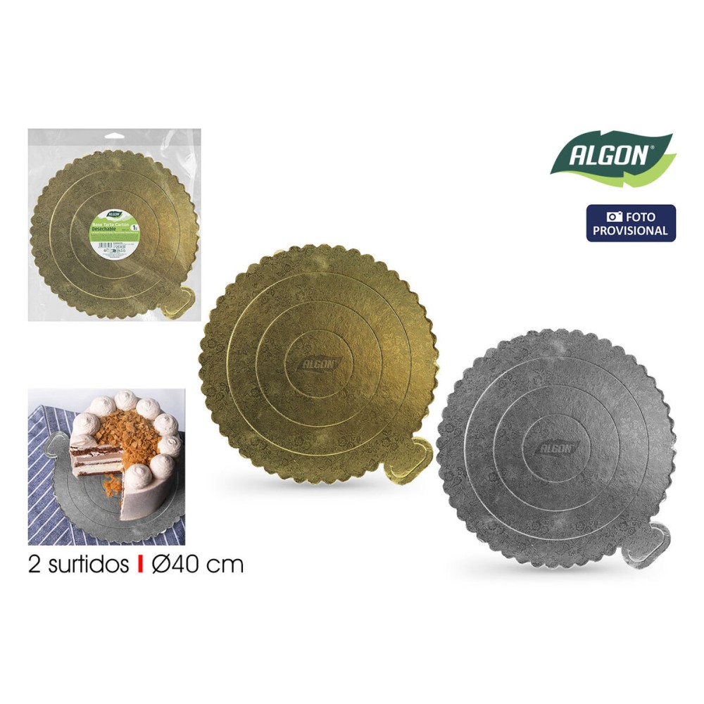 Base de gâteau Algon Doré 40 x 40 cm (36 Unités)