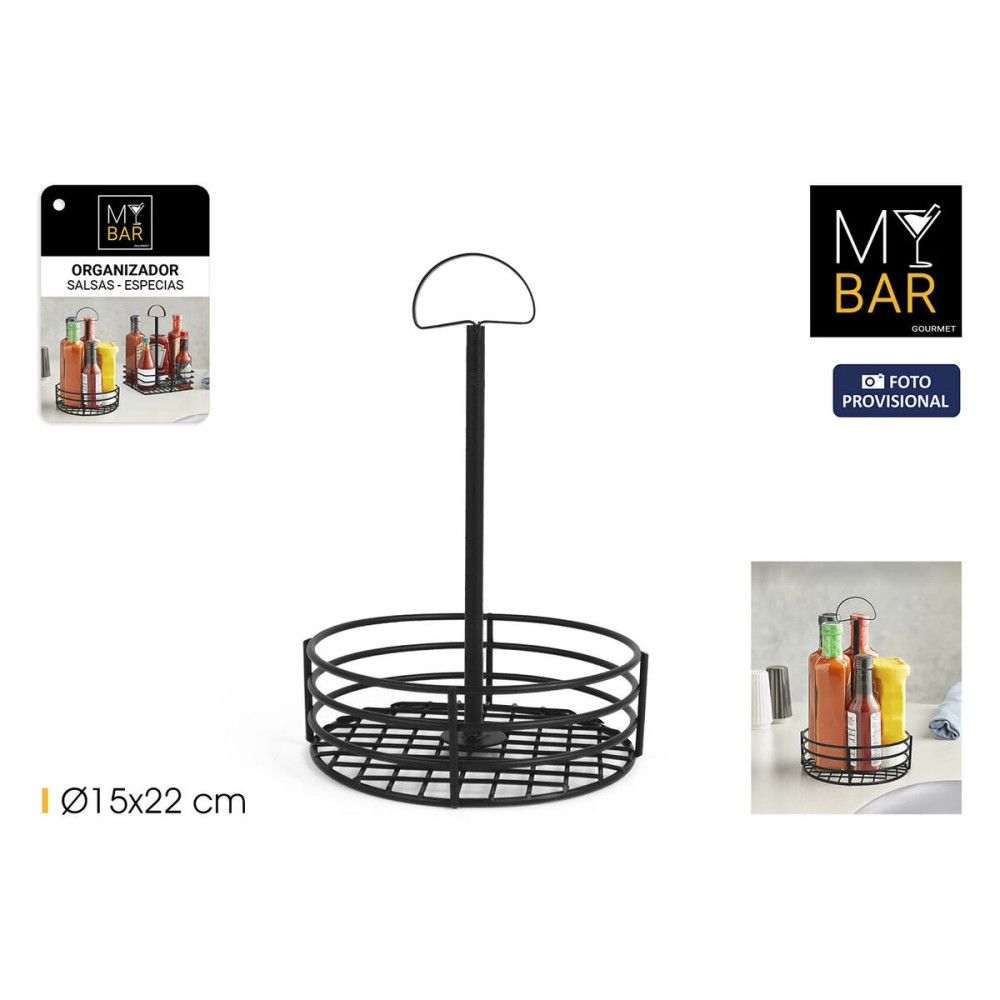 Multi-Purpose Organiser My Bar 15 x 15 x 22 cm Black (12 Units)