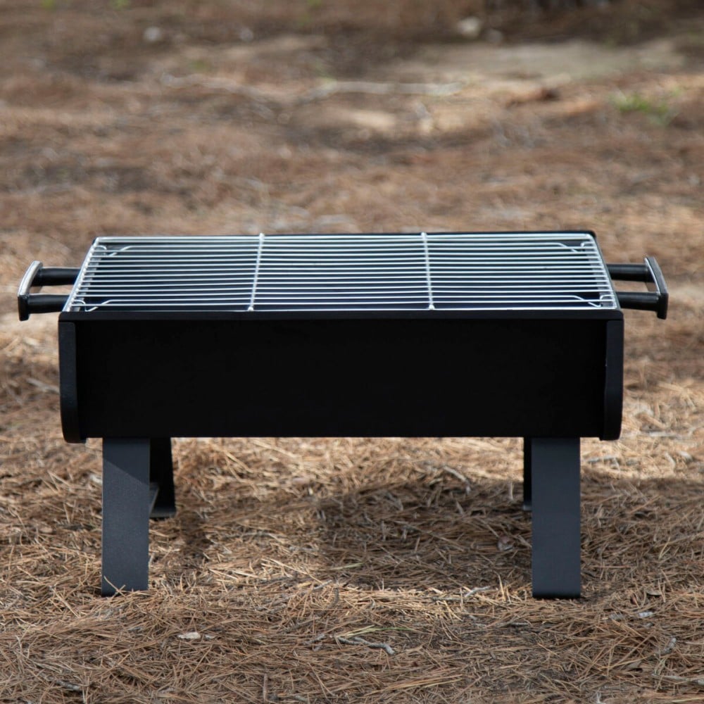 Grill Tragbarer Aktive Stahl 45 x 25 x 30 cm Schwarz (2 Stück)