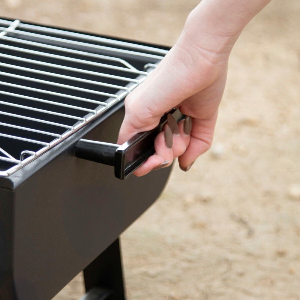 Grill Tragbarer Aktive Stahl 45 x 25 x 30 cm Schwarz (2 Stück)