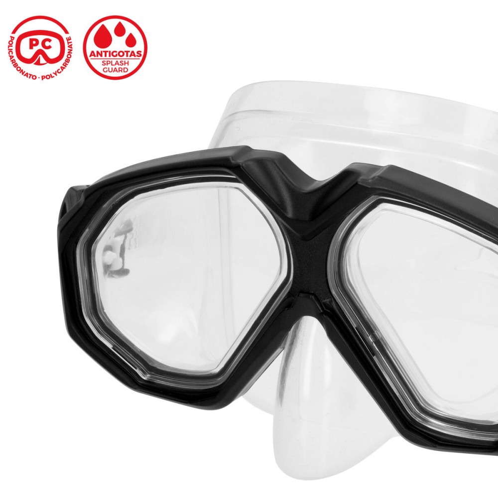 Masque de plongée AquaSport Noir (6 Unités)