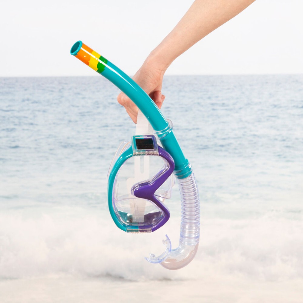 Masque de Plongée avec Tube AquaSport Turquoise (6 Unités)