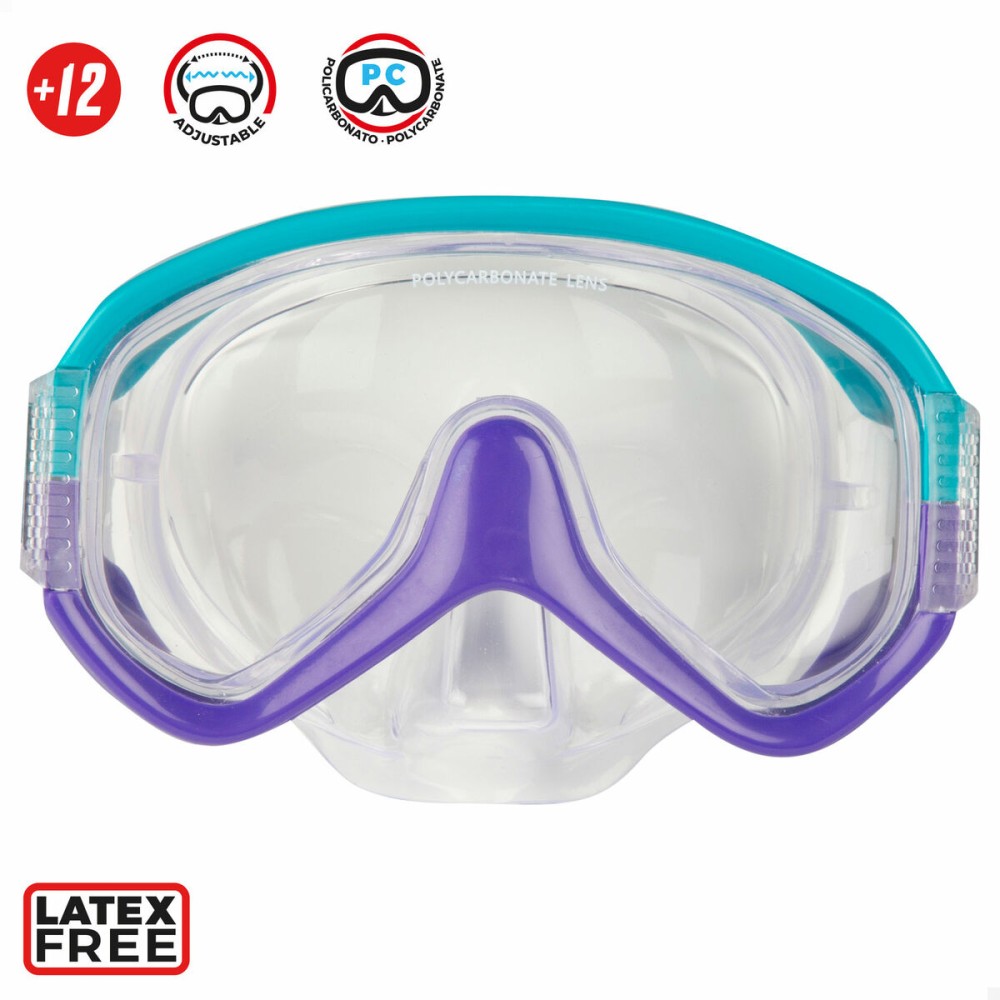 Masque de Plongée avec Tube AquaSport Turquoise (6 Unités)
