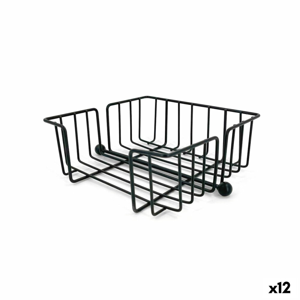 Serviettenring My Bar Schwarz Metall 19 x 19 x 7,5 cm (12 Stück)
