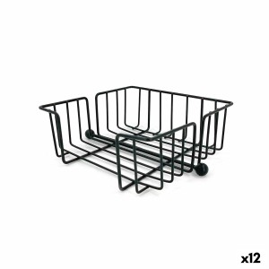 Serviettenring My Bar Schwarz Metall 19 x 19 x 7,5 cm (12 Stück)