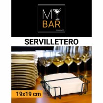 Porte-serviettes My Bar Noir Métal 19 x 19 x 7,5 cm (12 Unités)