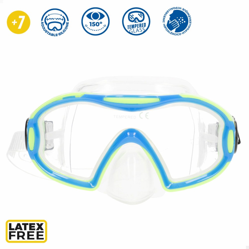 Masque de Plongée avec Tube AquaSport Bleu Rose (6 Unités)
