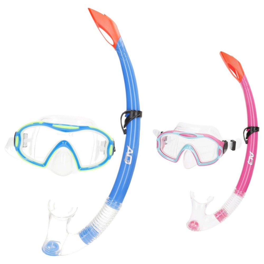 Masque de Plongée avec Tube AquaSport Bleu Rose (6 Unités)