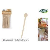 Set of Spoons Algon Wood 15,2 cm 24 Pieces (18 Units)