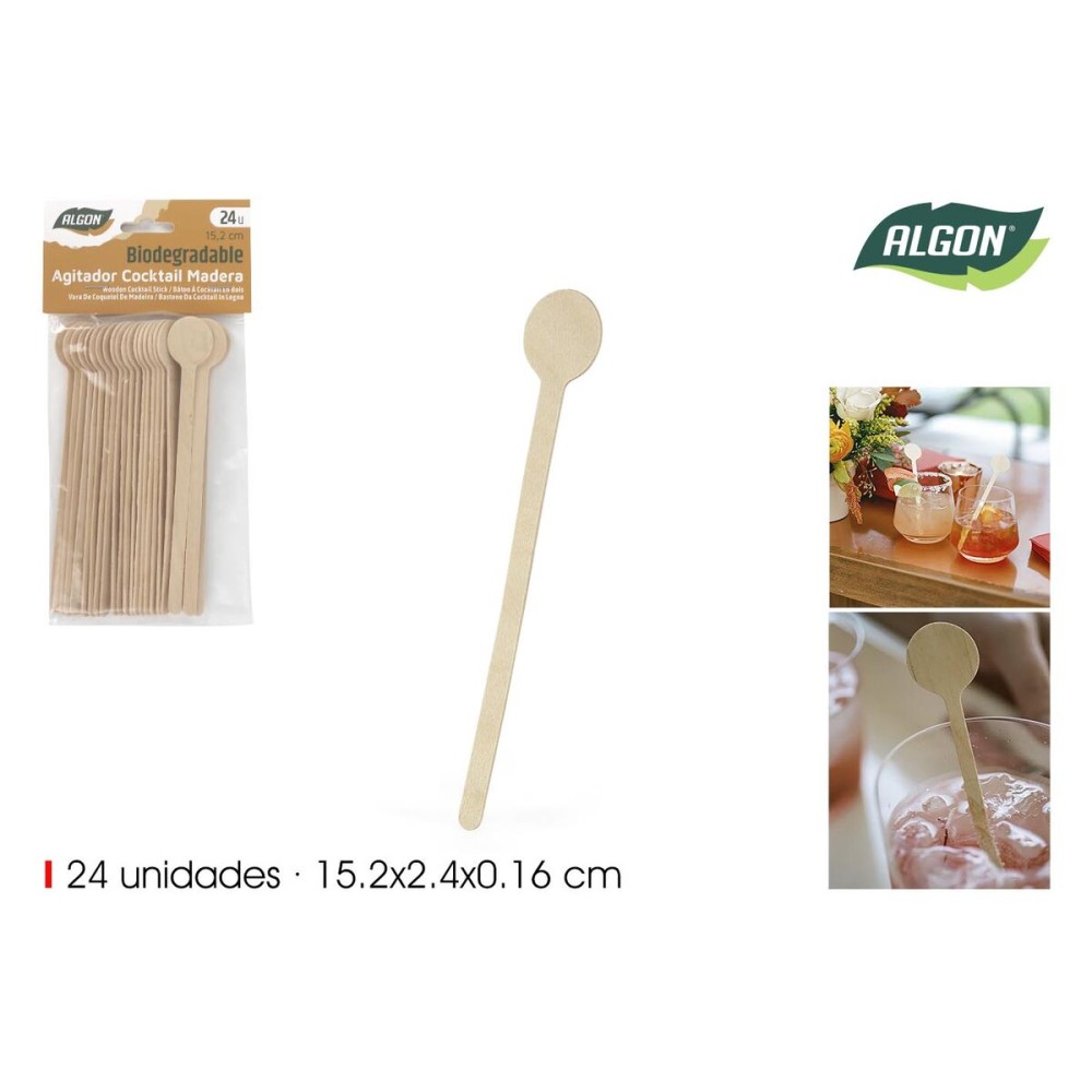 Löffel-Set Algon Holz 15,2 cm 24 Stücke (18 Stück)