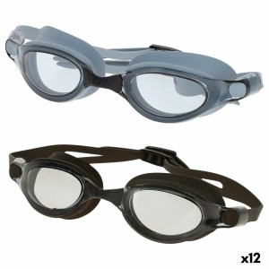 Adult Swimming Goggles AquaSport Black Grey (12 Units)